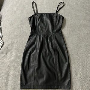 H&M leather bodycon dress - black